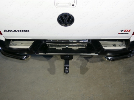 Volkswagen Amarok 2016-Накладки на задний бампер (лист зеркальный)